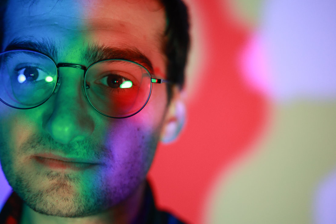 A colorful image of the website's owner, Jason Kay